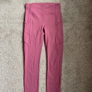 Pink Lululemon Leggings 28” with Pockets